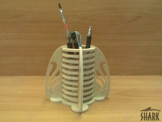 Laser Cut Pen Stand Free Vector