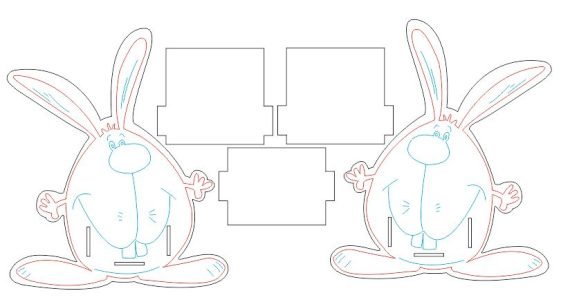 Laser Cut Pencil holder Hare cdr Drawing