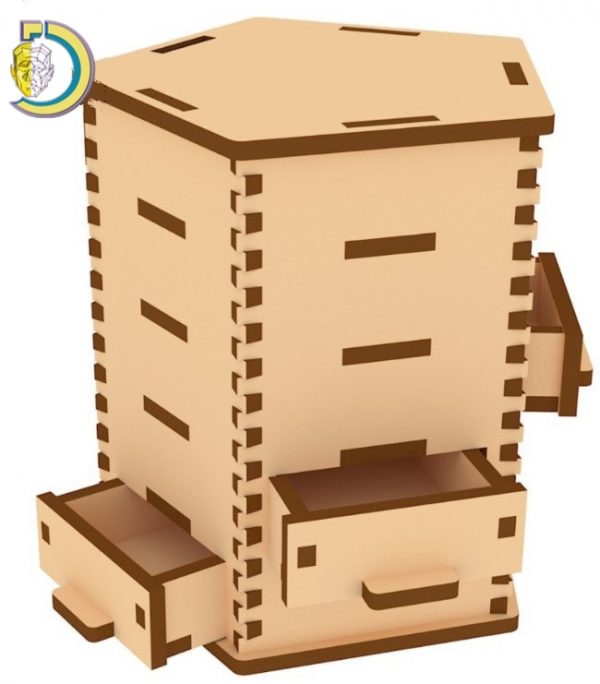 Laser Cut Pentagon Box Organizer Free Vector cdr Download