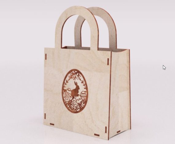 Laser Cut Personalized Gift Bag Wooden Bag 4mm Free Vector cdr Download