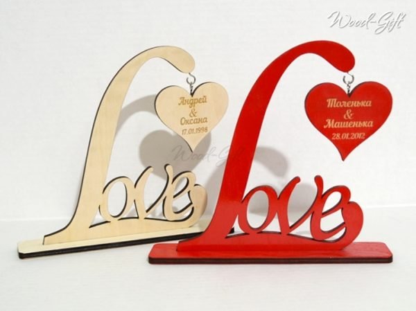 Laser Cut Personalized Love Birds Free Vector