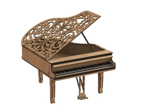 Laser Cut Piano Free Vector dxf file