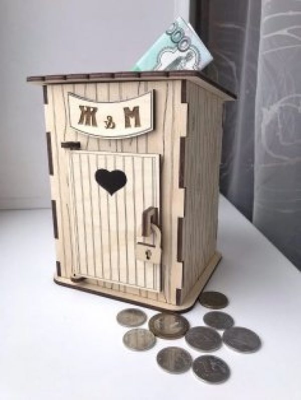 Laser Cut Piggy Bank CDR File