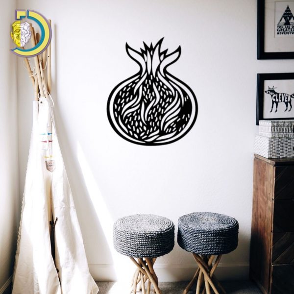 Laser Cut Pomegranate Wall Decor Free Vector dxf Download