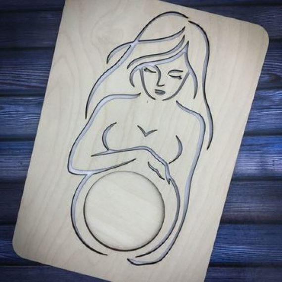Laser Cut Pregnent Lady Engaved Drawing