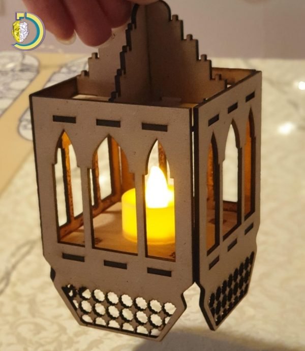 Laser Cut Ramadan Decorative Wooden Lantern PDF Free Vector