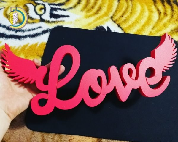 Laser Cut Romantic Love Wings Valentine Decor DXF Free Vector