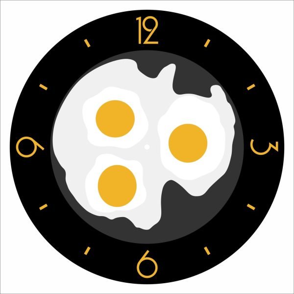 Laser Cut Scrambled Eggs Wall Clock Kitchen Clock Free Vector