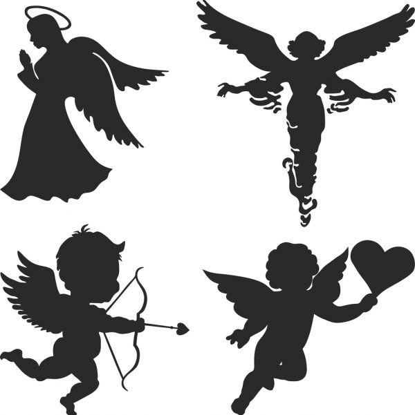 Laser Cut Set of angels Layout vector file free - Dezin.info