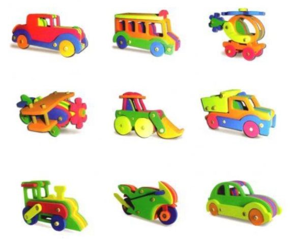 Laser Cut Set of kinder toys puzzle Layout DXF File Free