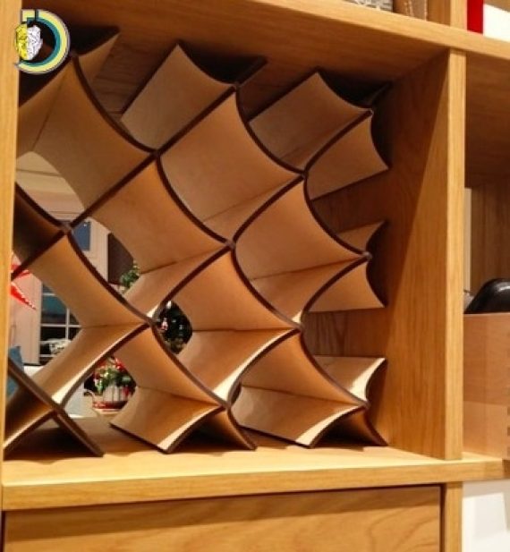Laser Cut Shelf for Wine Bottles Free Vector