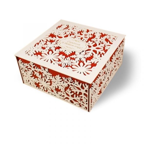 Laser Cut Snowflake Box Square Snowflake Christmas Gift Box CDR File
