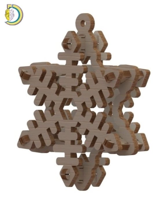 Laser Cut Snowflake Christmas Tree Decoration Free Vector