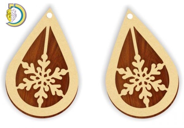 Laser Cut Snowflake Earring Free Vector