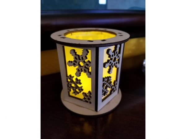 Laser Cut Snowflake Lantern Free Vector