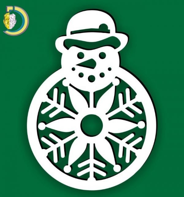Laser Cut Snowman Christmas Free Vector cdr Download