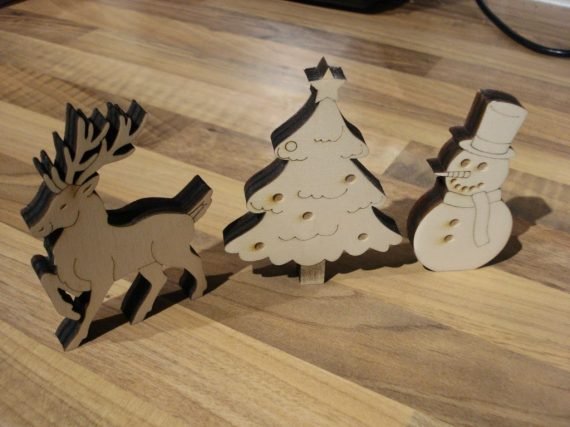 Laser Cut Snowman Christmas Ornaments CDR File