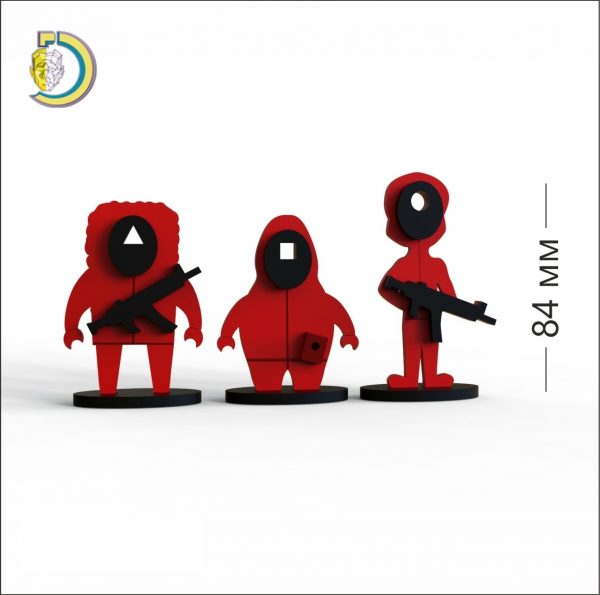 Laser Cut Squid Game Soldiers Free Vector