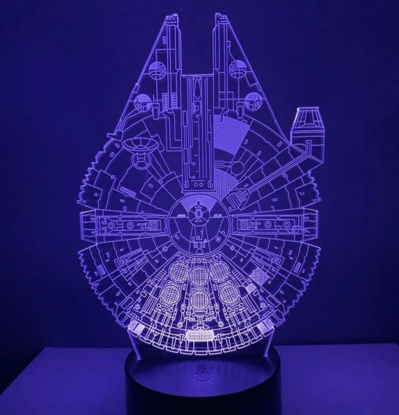 Best Quality Laser-Cut Star Falcon 3D Lamp: Free Vector Download ...