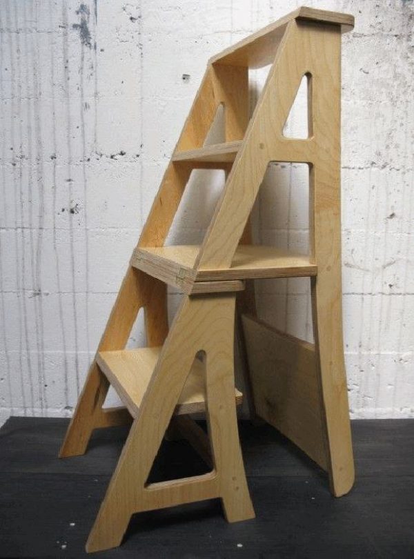 Laser Cut Stepladder chair Layout DXF File Free
