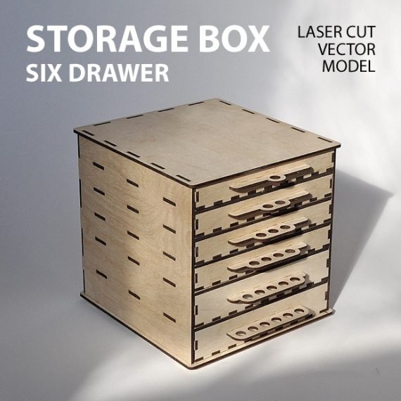 Laser Cut Storage Box Drawer Vector