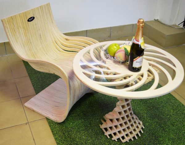 Laser Cut Table With Parametric Chair Free CDR Vectors Art