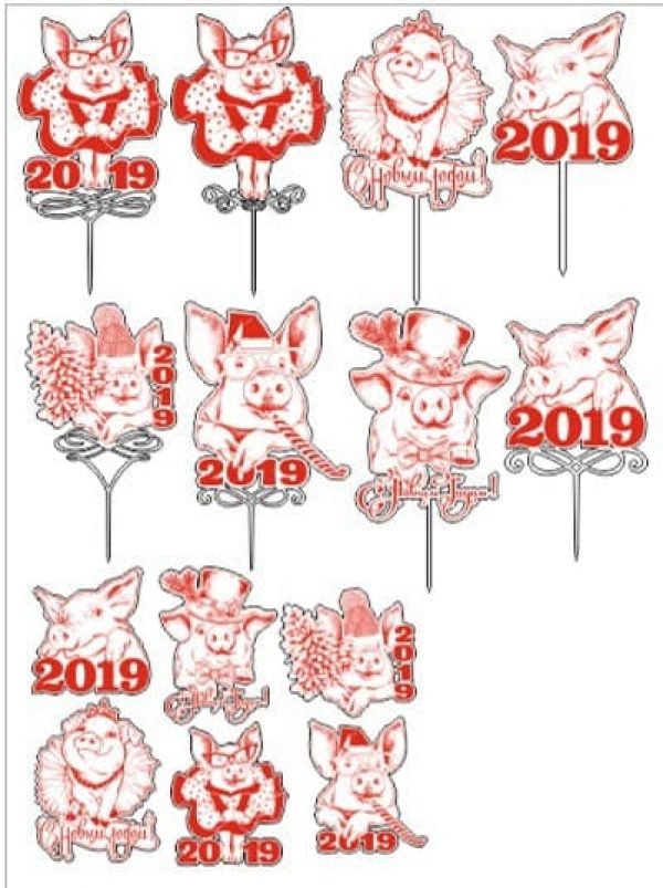 Laser Cut Toppers and magnets 2019