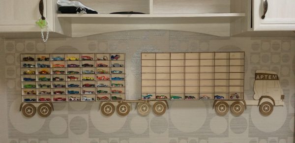 Laser Cut Toy Car Storage Truck Shelf For Kids Cars 3mm CDR File