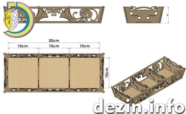 Laser Cut Tray For Flowers Free Vector cdr Download