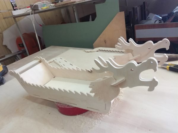 Laser Cut Tray For Sushi Chinese Dragon Boat 4mm CDR File