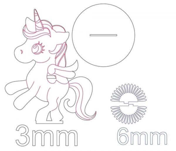 Laser Cut Unicorn Napkin Holder Free DXF File