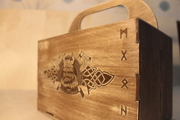 Laser Cut Viking Box Beer Gift Box Beer Caddy Free CDR Vectors Art