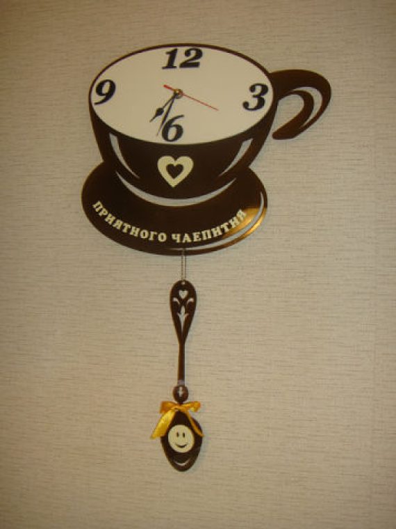 Laser Cut Wall art Cup of tea clock vector file free