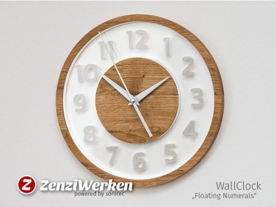 Laser Cut Wall clock Floating Numbers Dxf Drawing