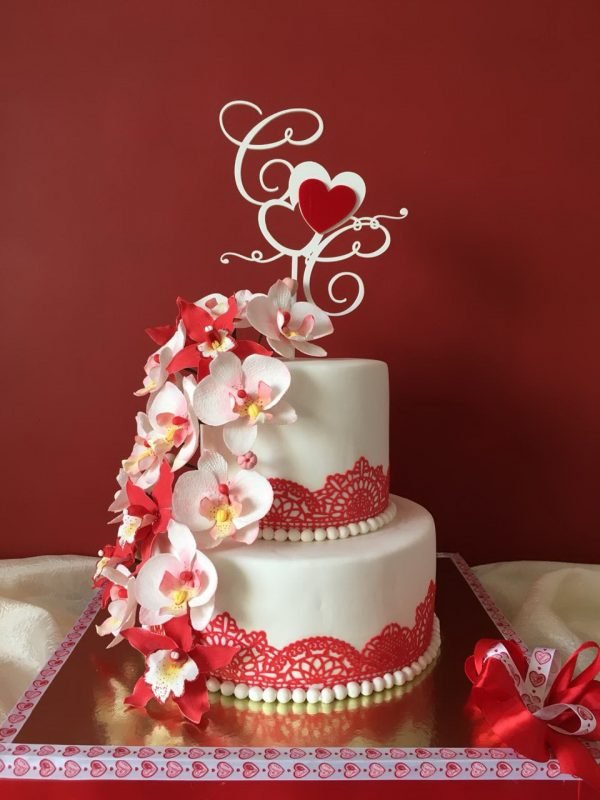Laser Cut Wedding Cake Topper With Hearts Template Free Vector