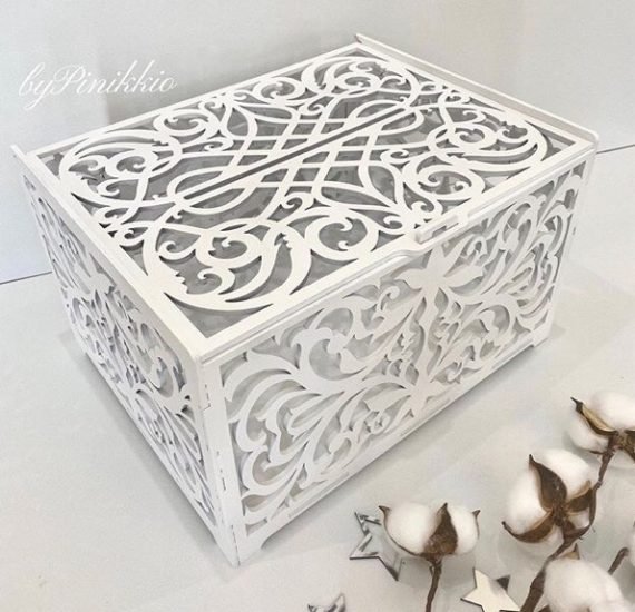 Laser Cut Wedding Card Box Birthday Decorations Wooden Card Box With Lock Free Vector
