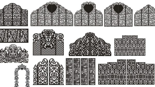 Laser Cut Wedding partition wall panel vector file free
