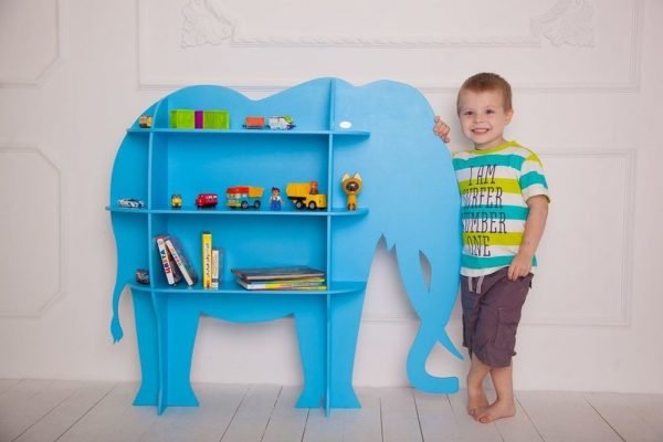 Laser Cut Wood Elephant Shelf Shelf Furniture For Kids Room CDR File