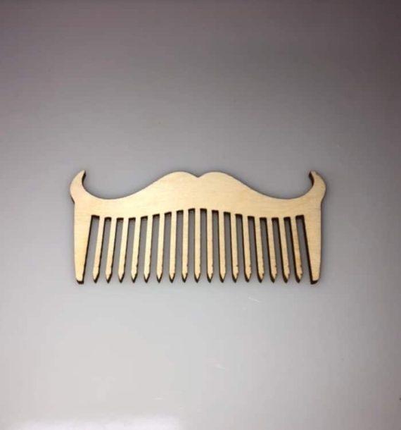 Laser Cut Wooden Beard And Moustache Comb Free Vector cdr Download