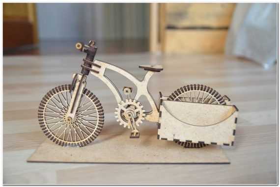 Laser Cut Wooden Bycycle CDR File Free