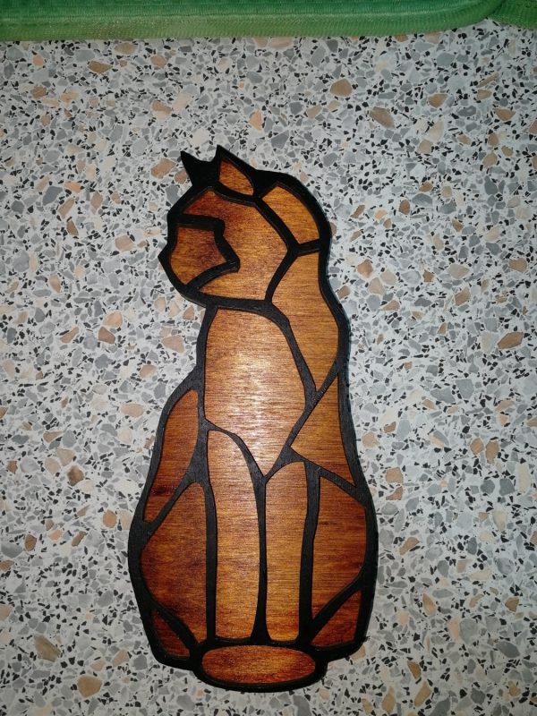 Laser Cut Wooden Cat Shaped Bead Organizer Storage