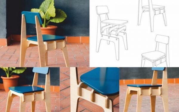 Laser Cut Wooden Chair Free CDR Vectors Art
