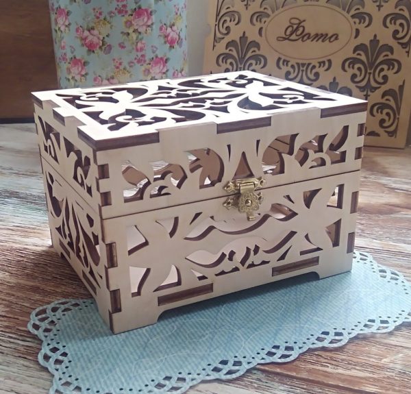 Laser Cut Wooden Decor Ring Box 4mm Free Vector