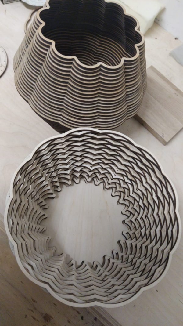 Laser Cut Wooden Decorative Basket CDR File