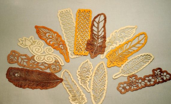 Laser Cut Wooden Feather Free Vector