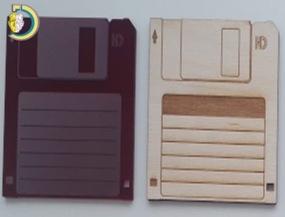 Laser Cut Wooden Floppy Disk Coasters Free Vector