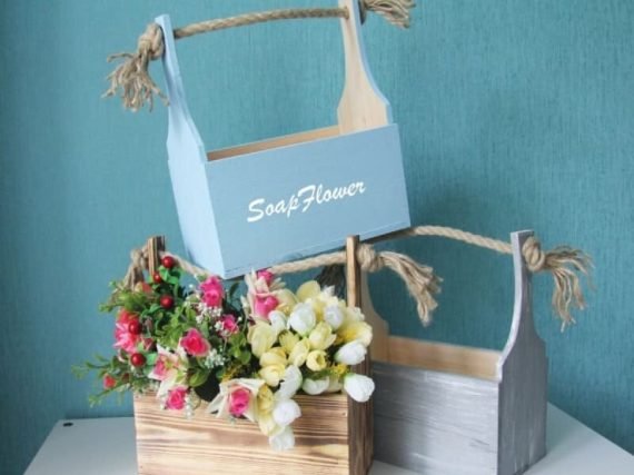Laser Cut Wooden Flower Boxes Basket For Flowers Free Vector (1)
