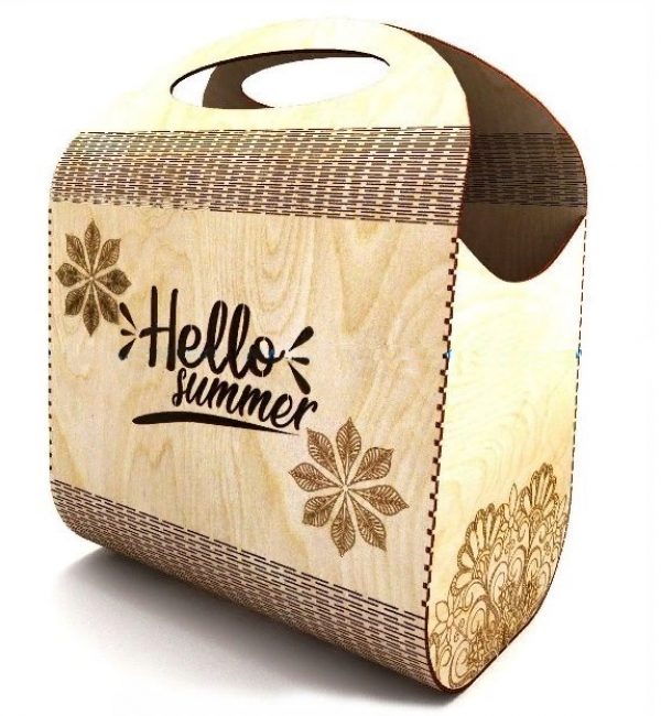 Laser Cut Wooden Hand Bag CDR File Free