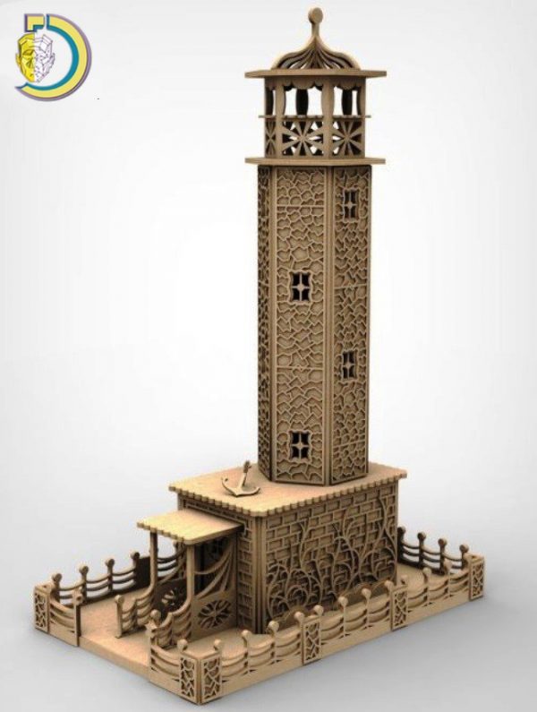 Laser Cut Wooden Light House Free Vector cdr Download