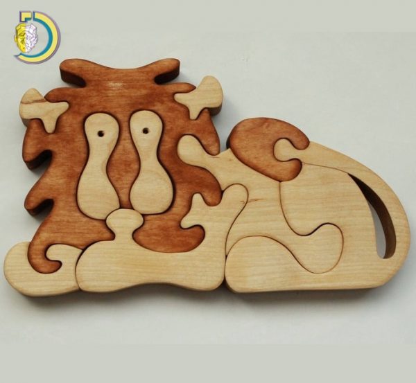 Laser Cut Wooden Lion Puzzle For Kids Free Vector